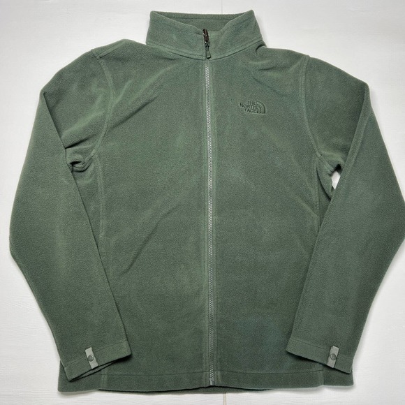 The North Face Other - North Face Mens Large Full-Zip Fleece Jacket Green Mock Neck Pockets Hiking